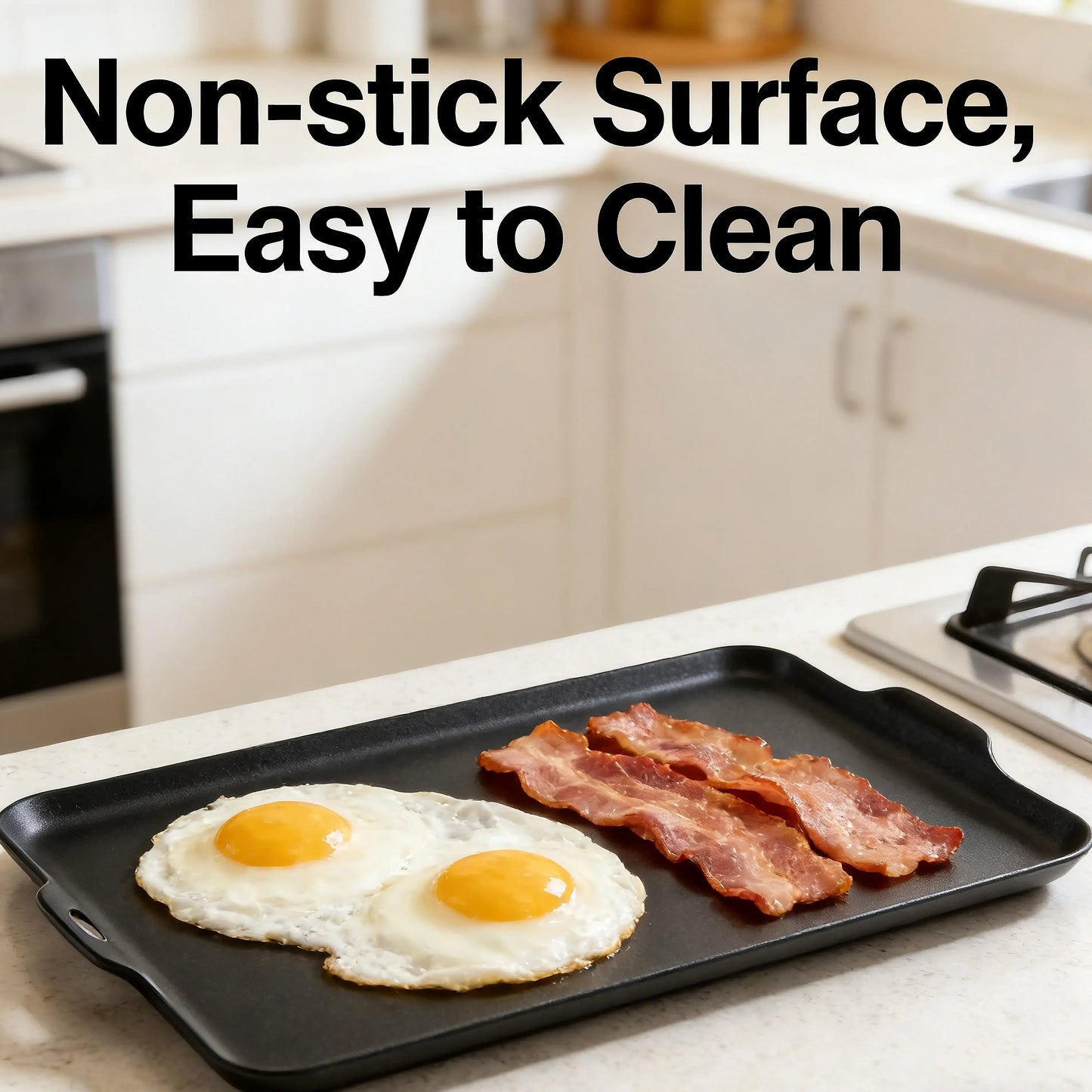 Ceramic Baking Pan, Non-stick Food-grade Baking Pan, Teflon-free Baking Pan, Perfect for Baking Bacon, Chicken Wings, Steak, Ham, Sandwich Bread, and Toast for Family Gatherings.