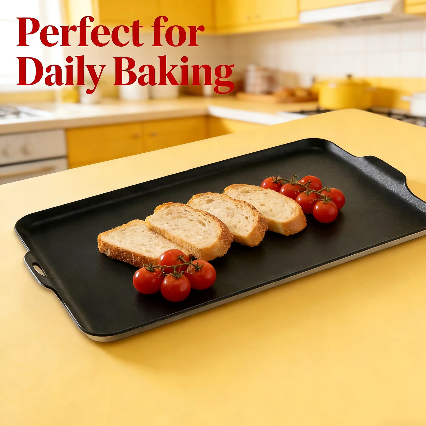 Ceramic Baking Pan, Non-stick Food-grade Baking Pan, Teflon-free Baking Pan, Perfect for Baking Bacon, Chicken Wings, Steak, Ham, Sandwich Bread, and Toast for Family Gatherings.